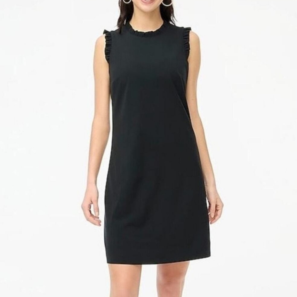 J Crew Ruffle Neck Suiting Dress